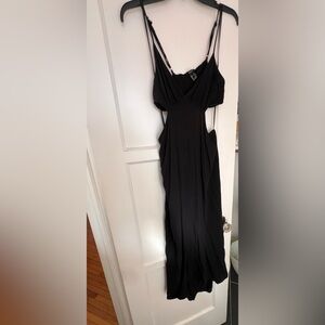 Black maxi dress with slits on the side